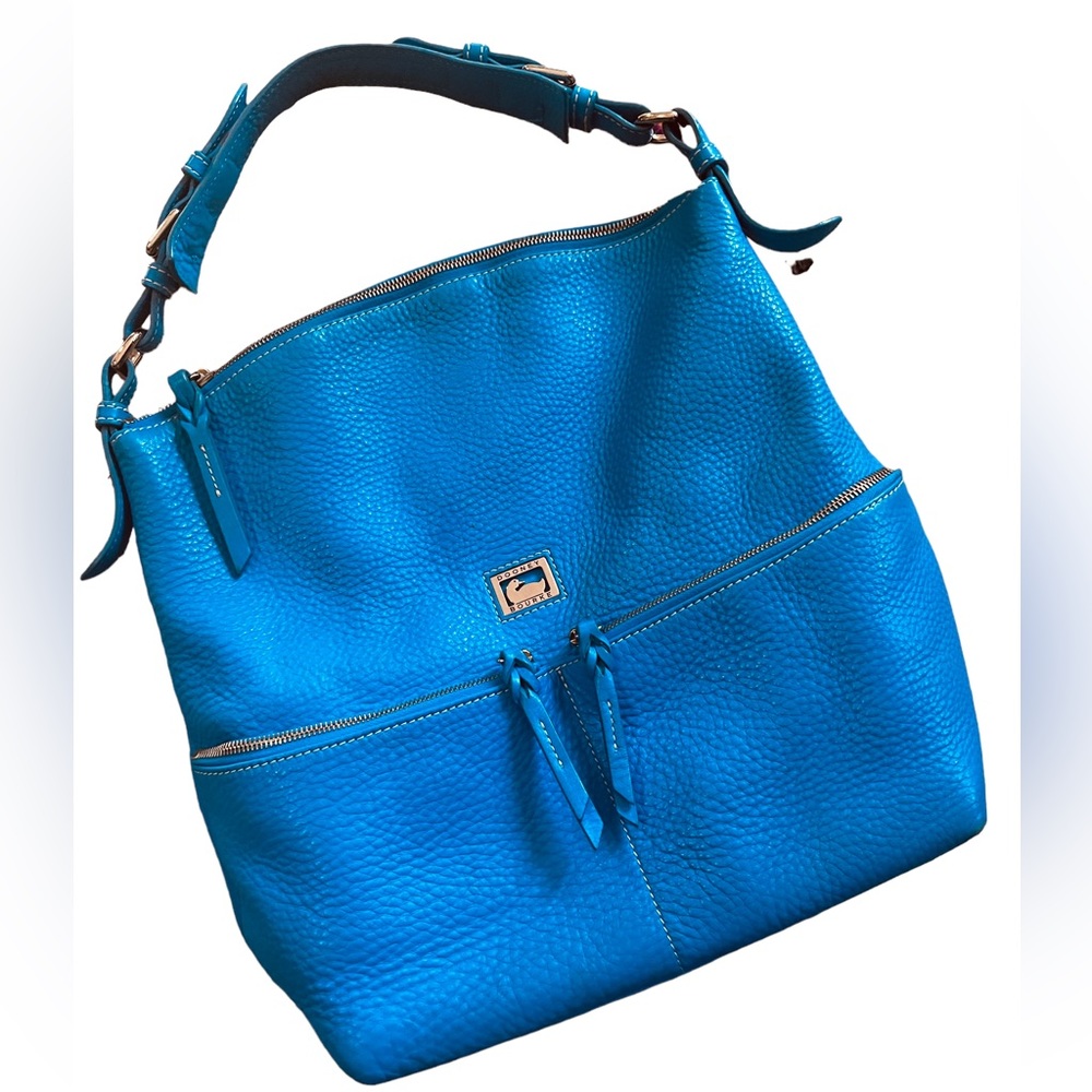 Dooney & Bourke Blue Dillen Large Pebbled Leather Bag